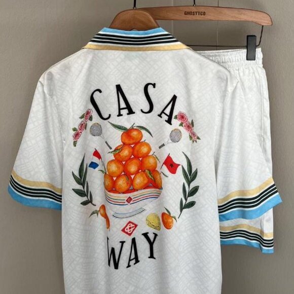 CASABLANCA MEN NEW CASUAL SILK SHIRT SET - Picture 5 of 10